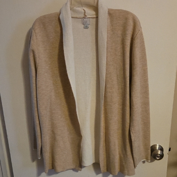 A New Day Tan and Cream Open Front Cardigan - Picture 1 of 1